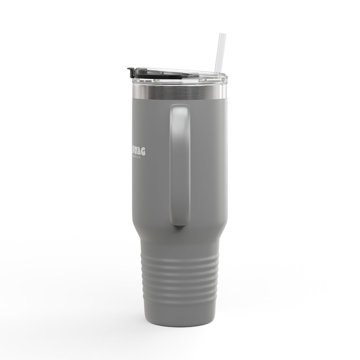 40oz Insulated Travel Mug — Customizable Double-Wall Tumbler with Straw & Handle