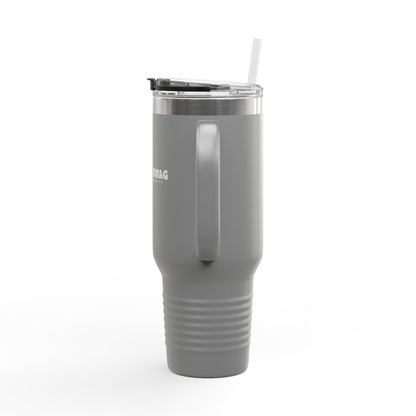 40oz Insulated Travel Mug — Customizable Double-Wall Tumbler with Straw & Handle