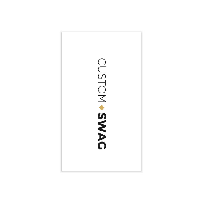 Business Cards — Minimal Black & White Vertical Custom Swag Cards
