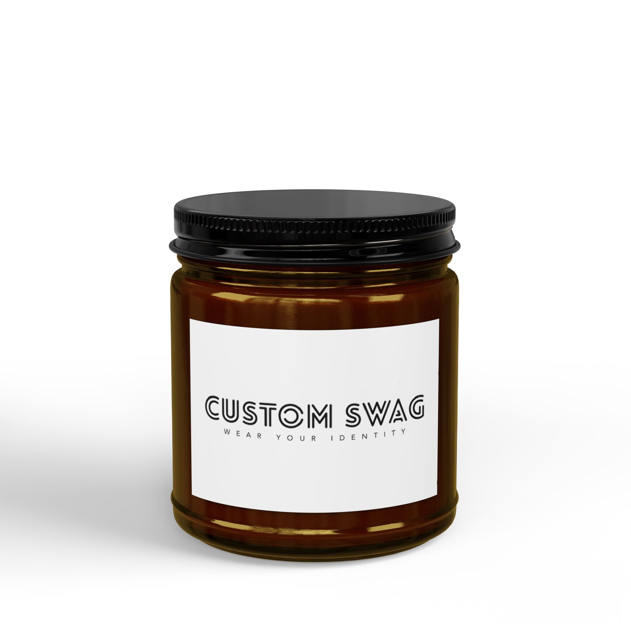 Scented Soy Candle – Amber Jar with Black Lid (4oz & 9oz)