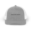 Custom Swag Snapback Trucker Cap — Minimal Embroidered White Mesh Hat