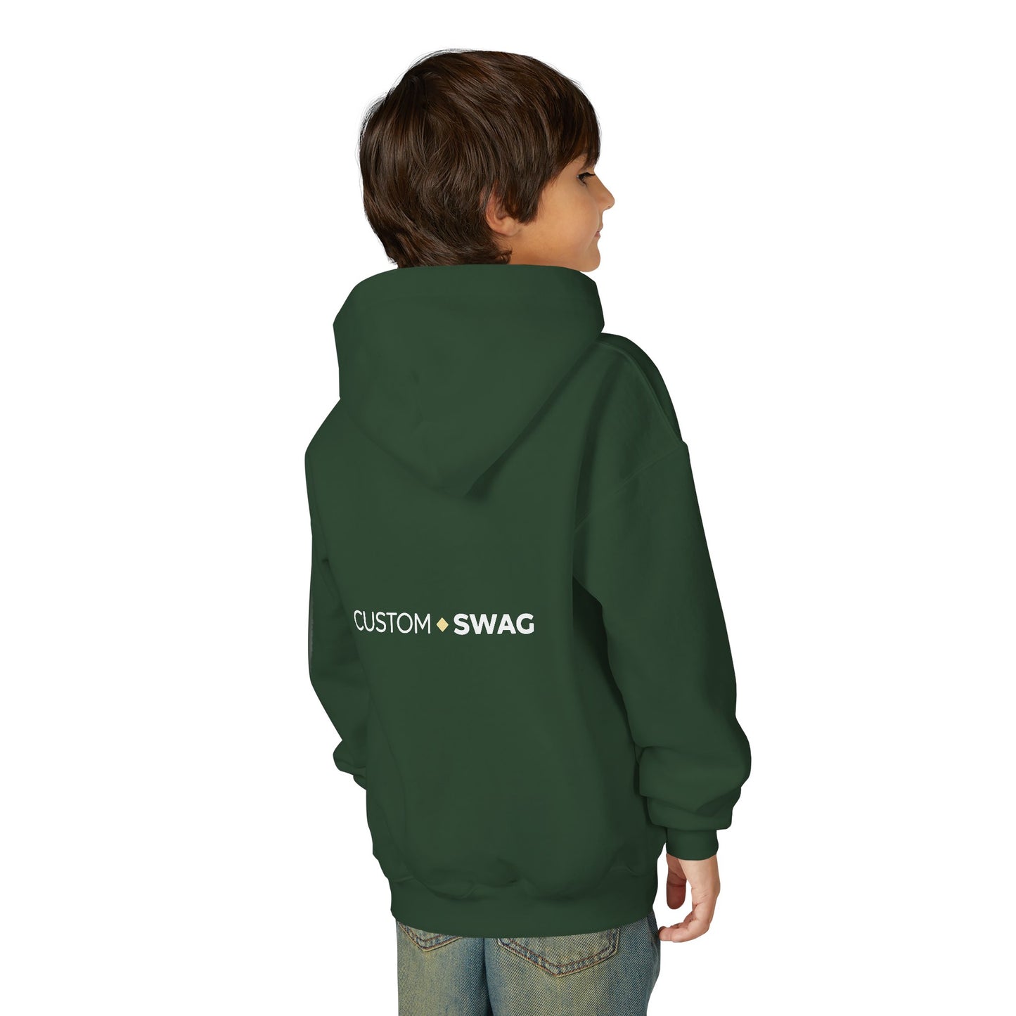 Youth Hoodie – "Custom Swag" Minimalist Crewneck-Style Pullover