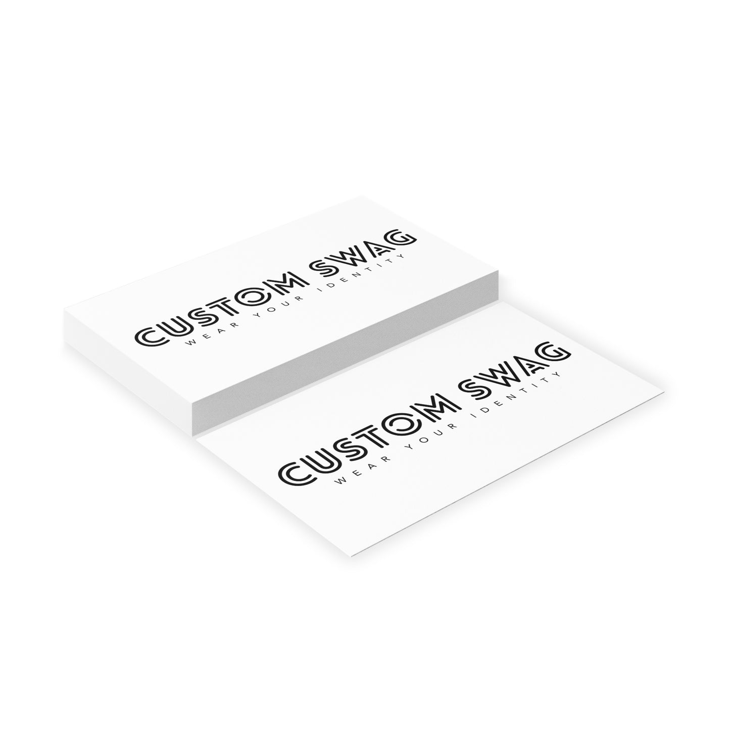 Business Cards — Minimal Black & White Vertical Custom Swag Cards