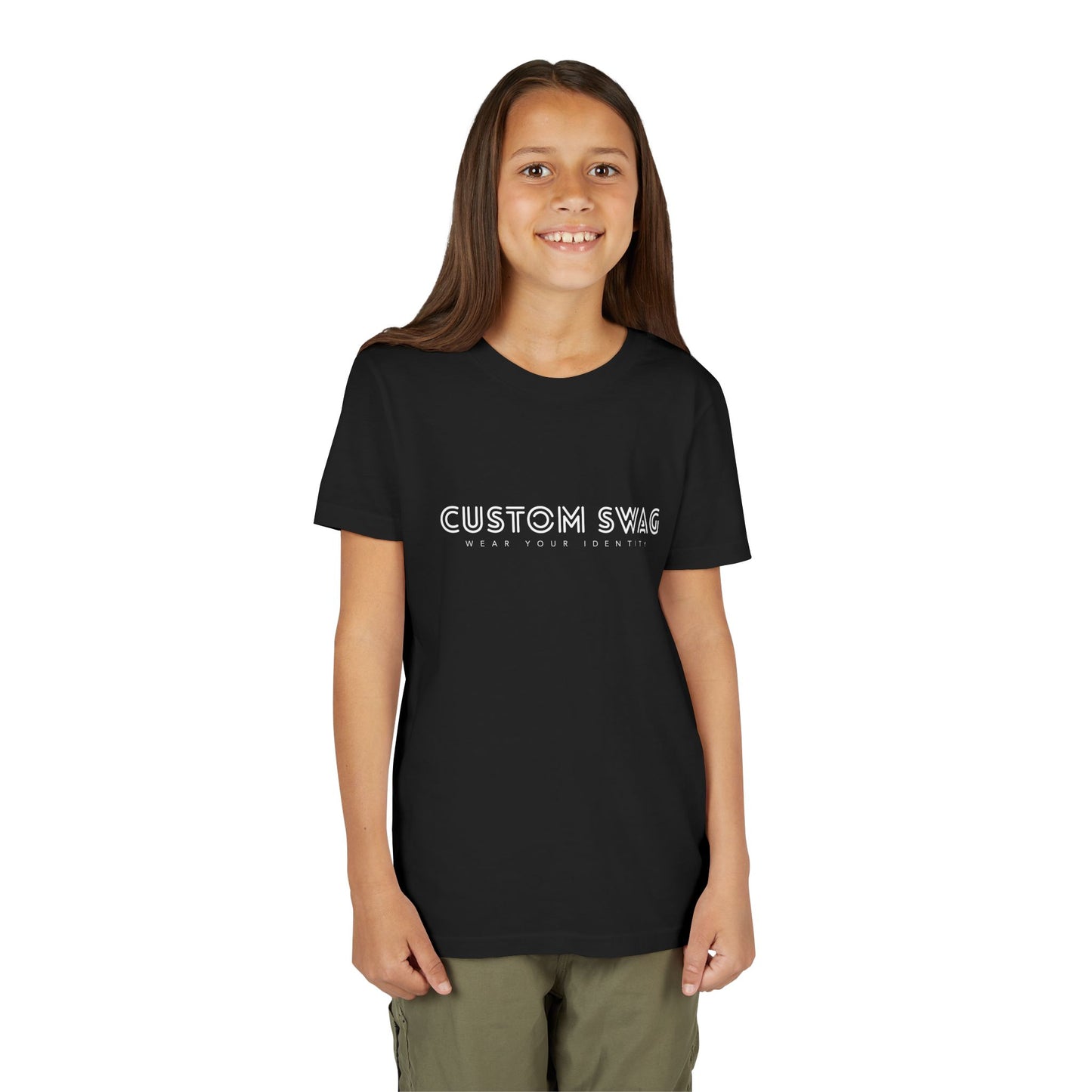 Youth Tee "Custom Swag" Minimalist Logo Kids T‑Shirt