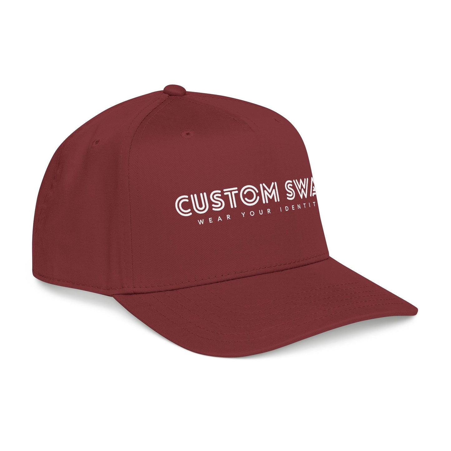 Custom Swag Mid-Profile Baseball Cap — "Wear Your Identity" Embroidered Hat