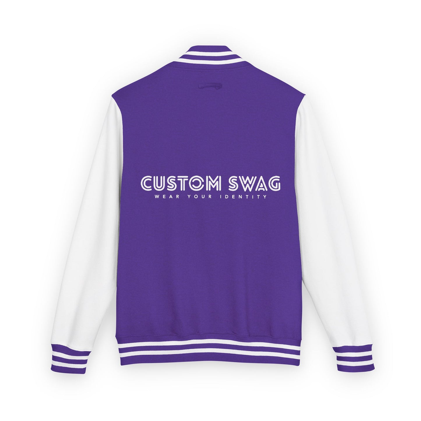 Retro Gamer Letterman Jacket - 'CUSTOM SWAG' Chest Logo Varsity Jacket