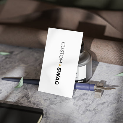 Business Cards — Minimal Black & White Vertical Custom Swag Cards