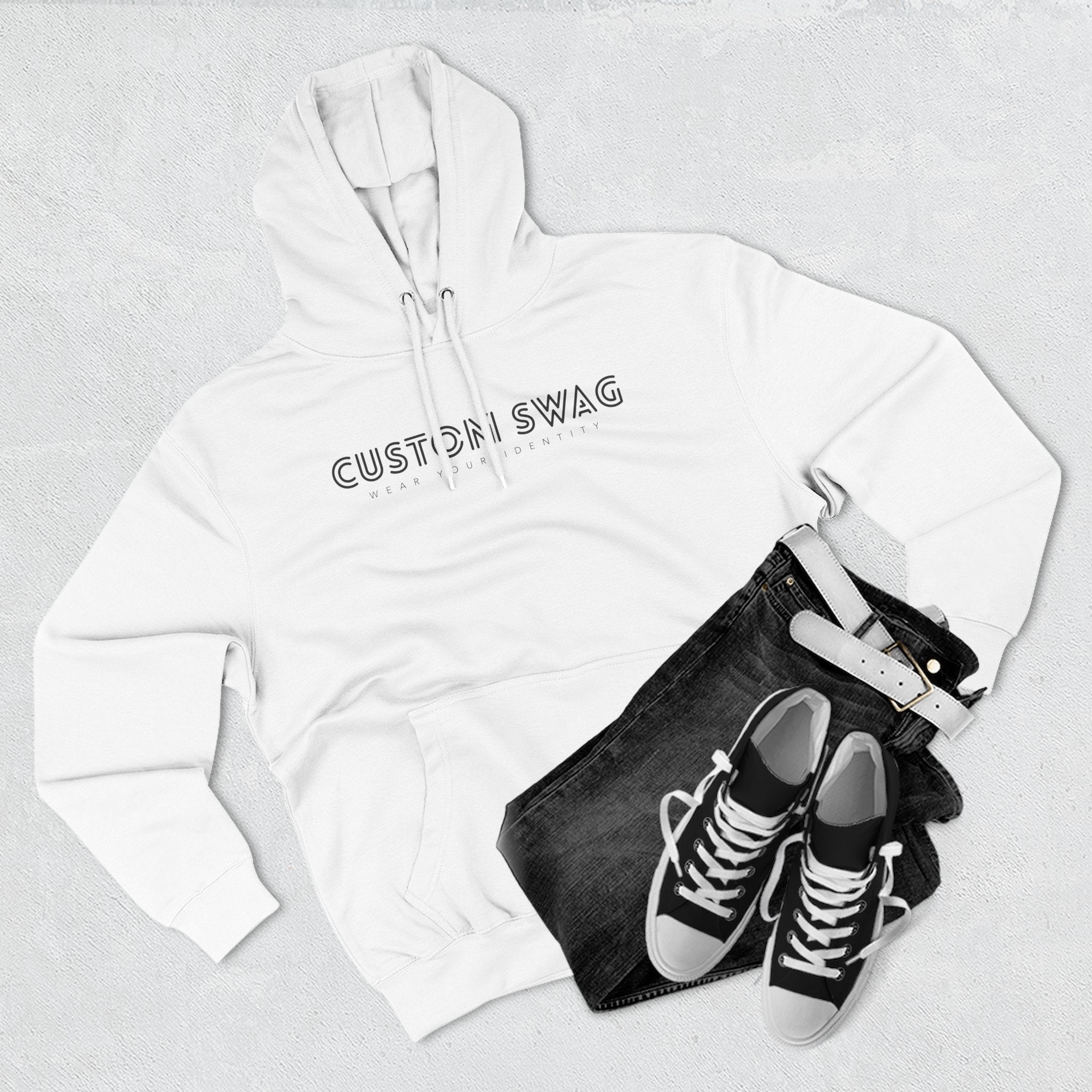 Minimal 'CUSTOM SWAG' Fleece Hoodie