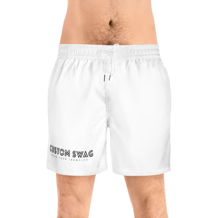 Men's Swim Shorts - 'Custom Swag' Minimal Logo Beach Trunks