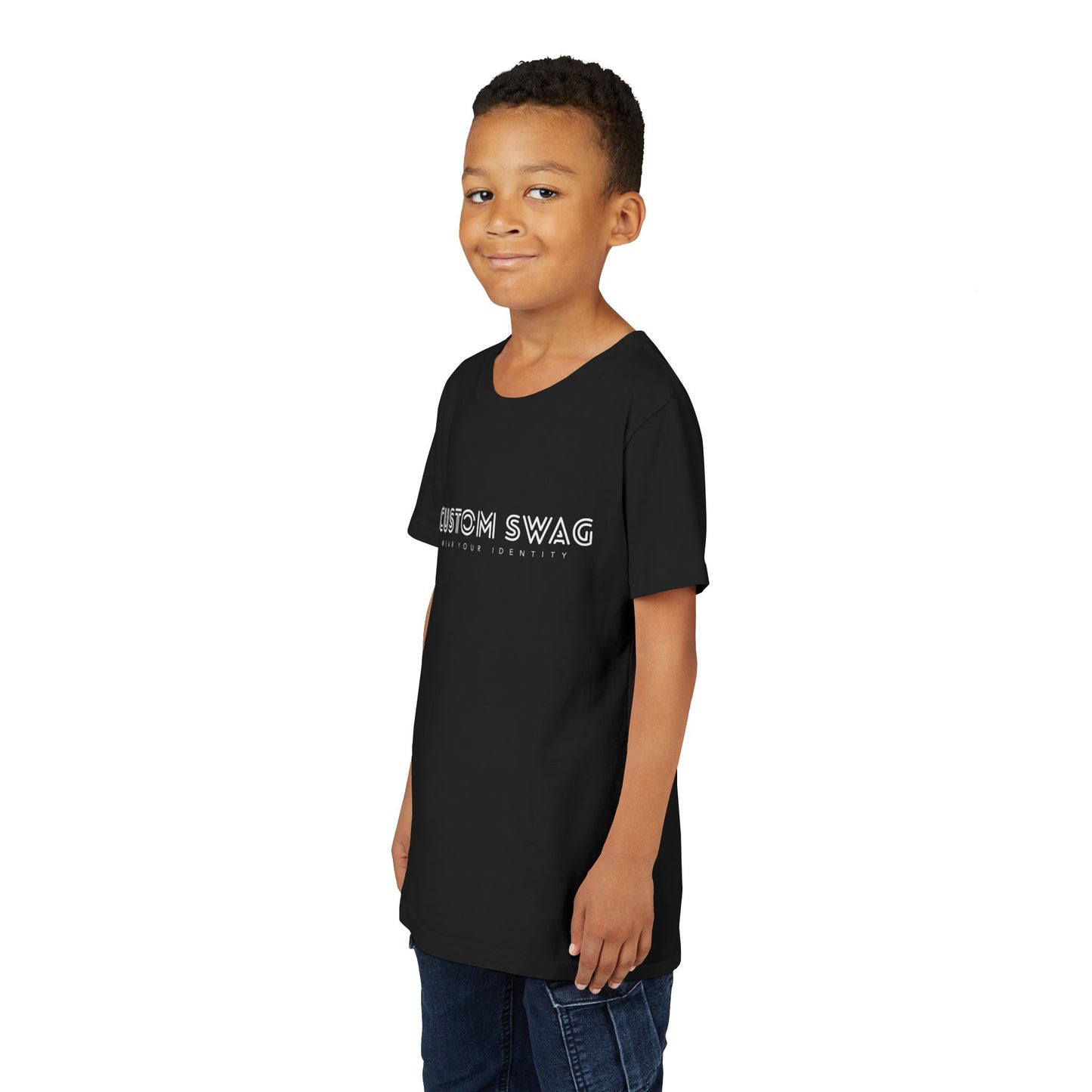 Youth Tee "Custom Swag" Minimalist Logo Kids T‑Shirt