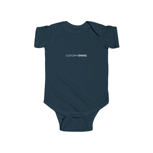 Infant Bodysuit — "Custom Swag" Minimal Gothic Baby Onesie