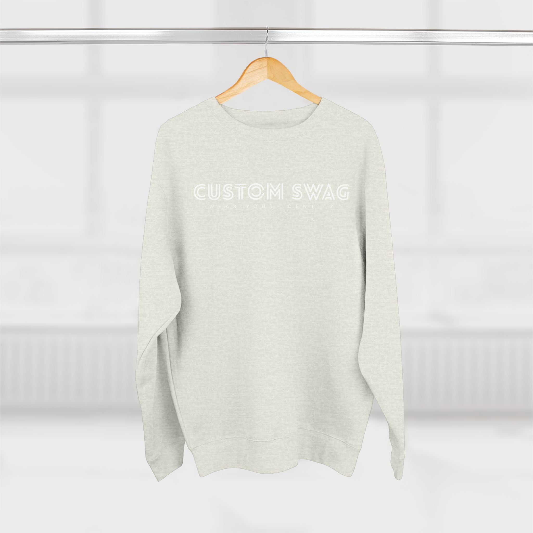 Custom Swag Crewneck Sweatshirt — Minimal Text Graphic Pullover