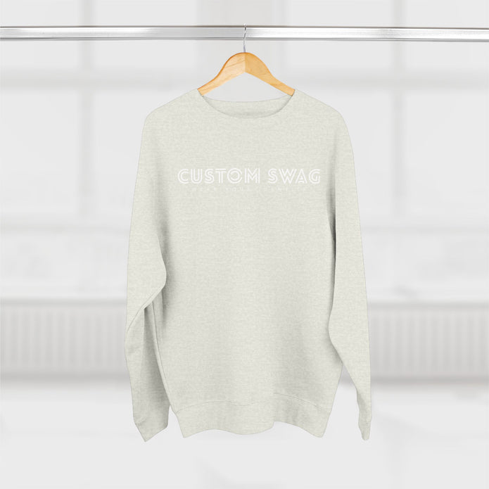 Custom Swag Crewneck Sweatshirt — Minimal Text Graphic Pullover