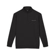 Embroidered Floral Script Fleece Pullover — Cozy Zip Mockneck Sweatshirt