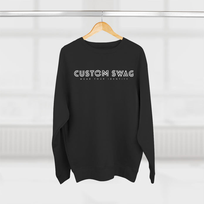 Custom Swag Crewneck Sweatshirt — Minimal Text Graphic Pullover