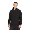 Embroidered Floral Script Fleece Pullover — Cozy Zip Mockneck Sweatshirt