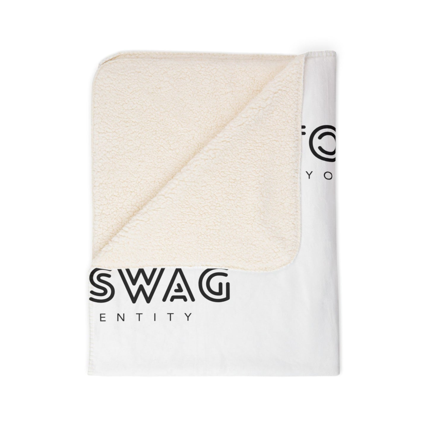 Custom Logo Fleece Sherpa Blanket — Personalized 'Custom Swag' Cozy Throw