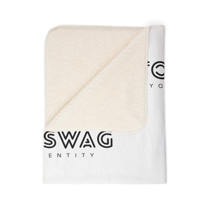Custom Logo Fleece Sherpa Blanket — Personalized 'Custom Swag' Cozy Throw