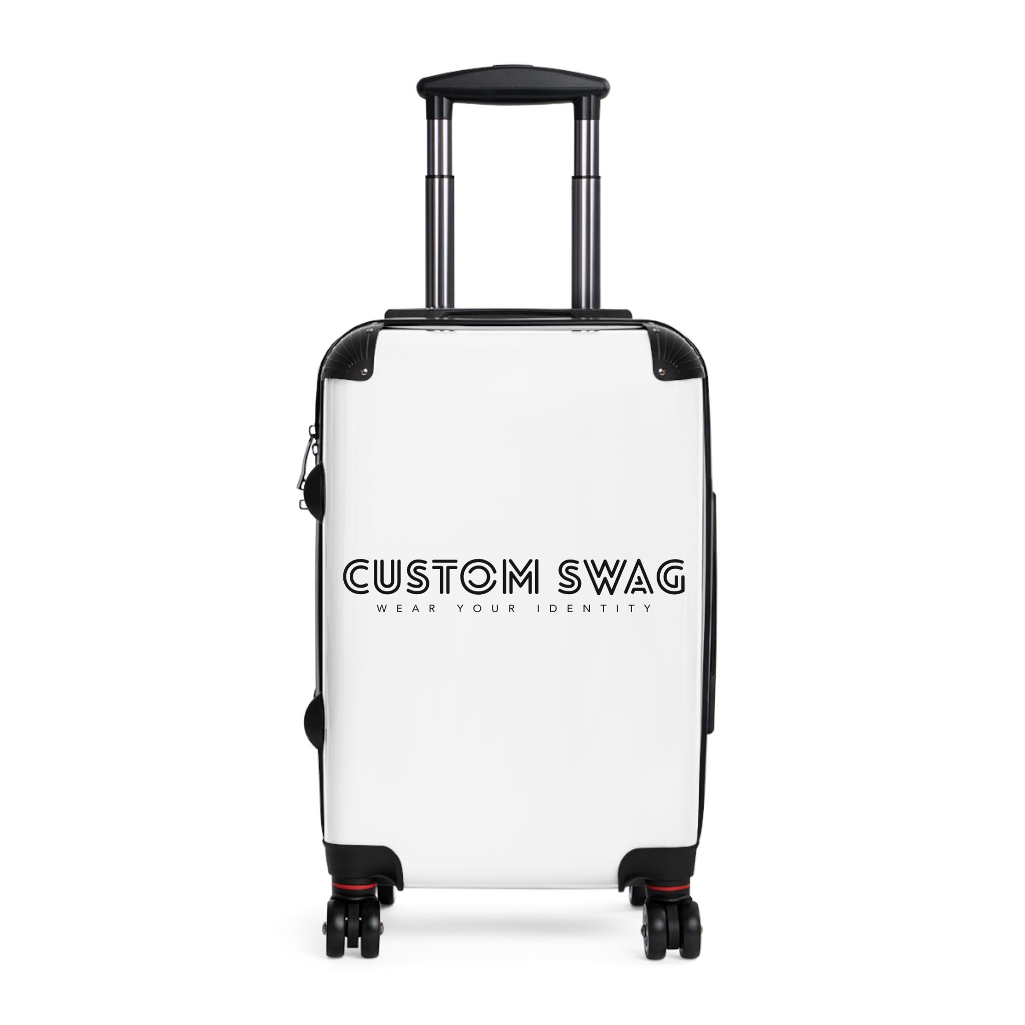 Custom Swag Carry-On Suitcase — Personalized Travel Luggage with 'Custom Swag' Logo