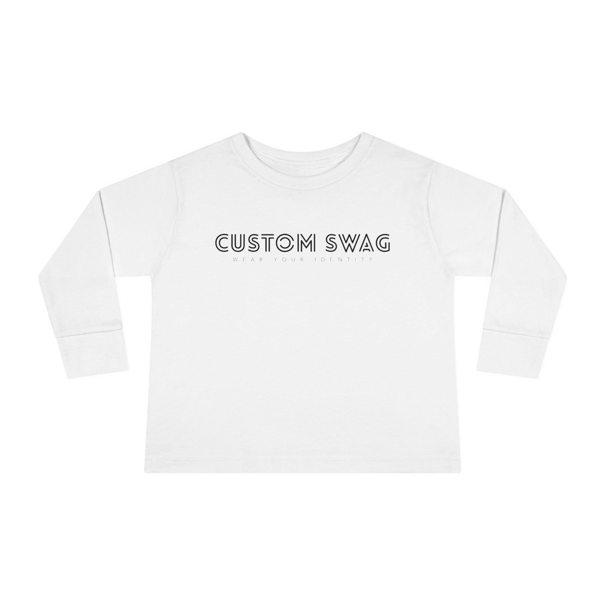 Custom Swag Toddler Long Sleeve Tee — Minimal Embroidered Logo Kids Shirt