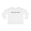 Custom Swag Toddler Long Sleeve Tee — Minimal Embroidered Logo Kids Shirt