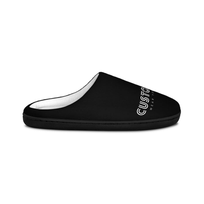 Custom Text Men's Indoor Slippers — Personalized Cozy House Shoes