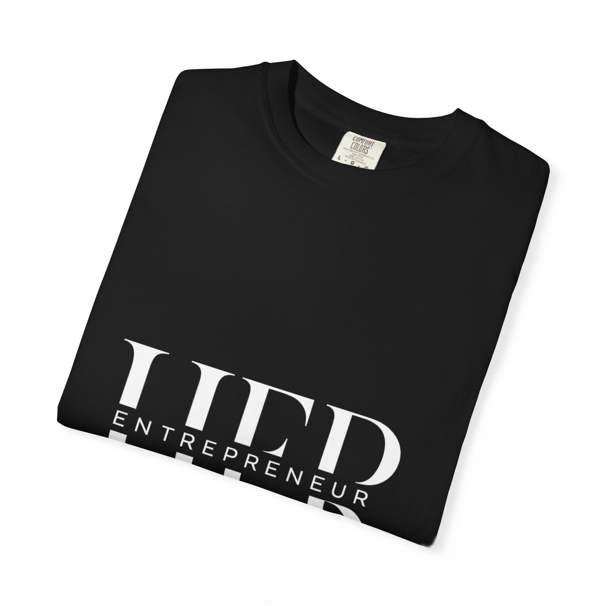 Embossed 'Hun' Minimalist Garment-Dyed T-Shirt