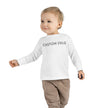 Custom Swag Toddler Long Sleeve Tee — Minimal Embroidered Logo Kids Shirt