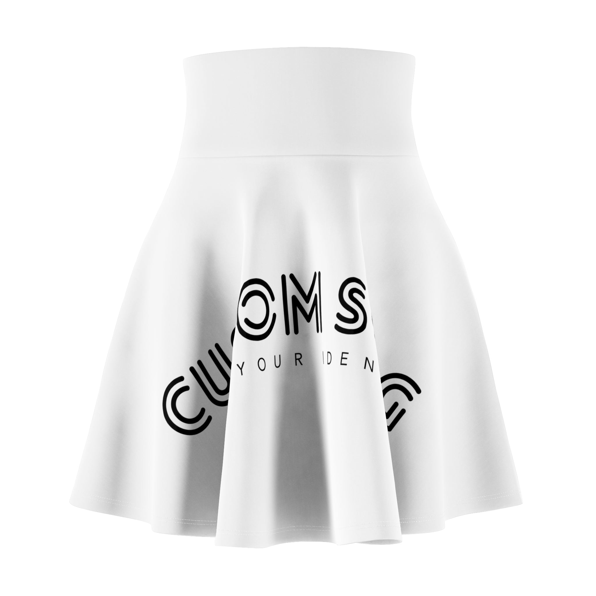 Skater Skirt — Minimalist 'Customs' Logo AOP Women's Skirt