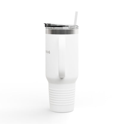 40oz Insulated Travel Mug — Customizable Double-Wall Tumbler with Straw & Handle