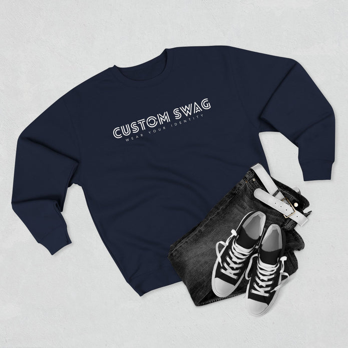 Custom Swag Crewneck Sweatshirt — Minimal Text Graphic Pullover