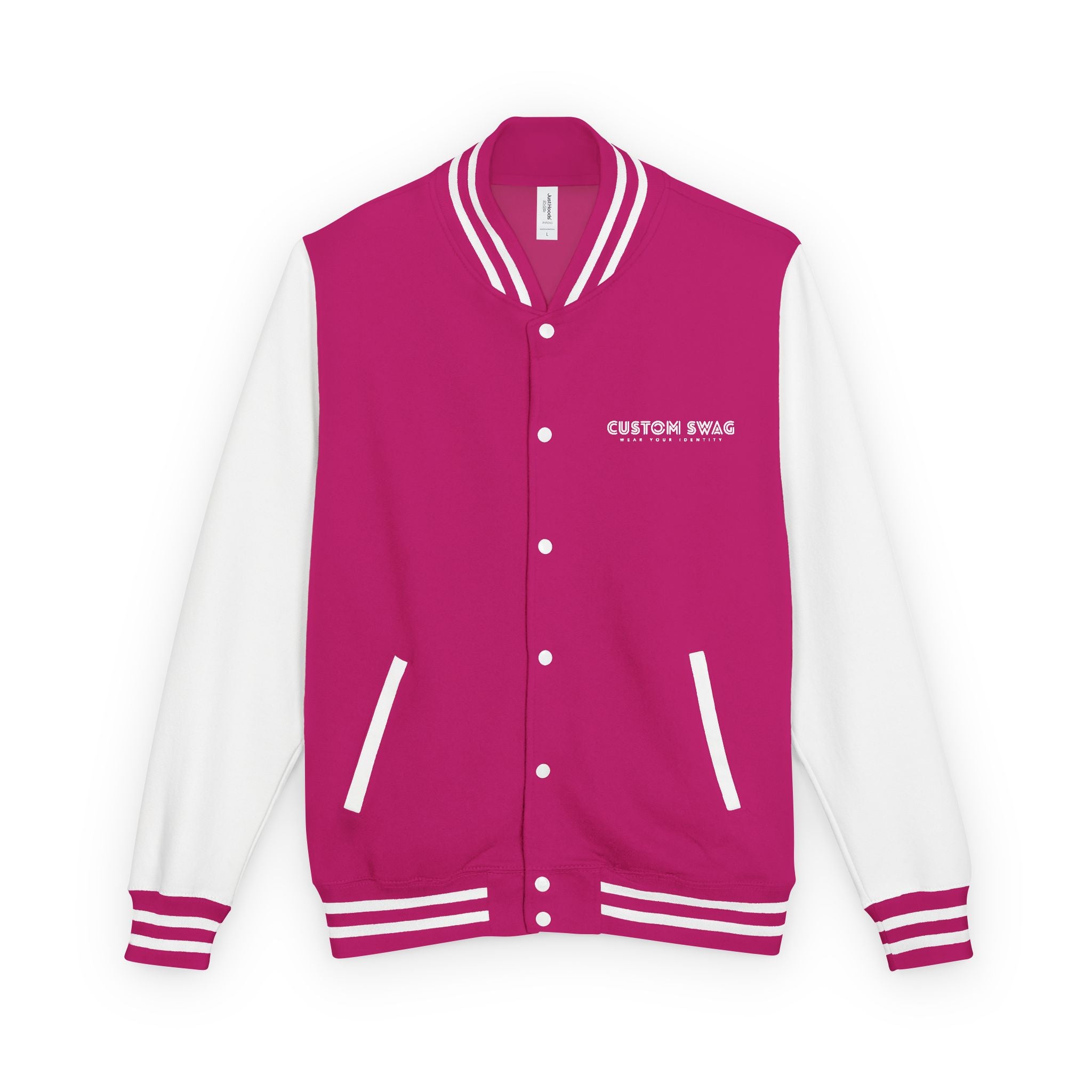Retro Gamer Letterman Jacket - 'CUSTOM SWAG' Chest Logo Varsity Jacket