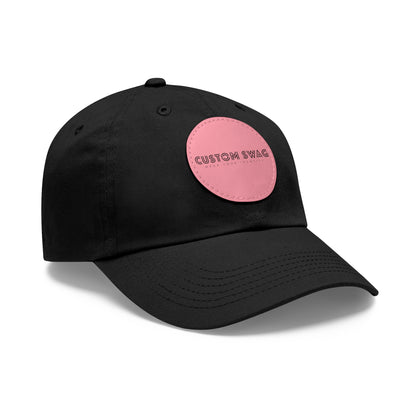 Leather Patch Dad Hat — Custom Swag Embroidered Round Patch