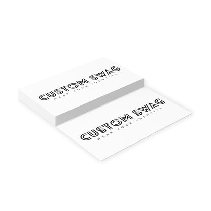 Business Cards — Minimal Black & White Vertical Custom Swag Cards