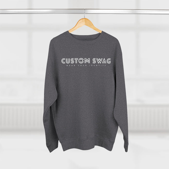 Custom Swag Crewneck Sweatshirt — Minimal Text Graphic Pullover