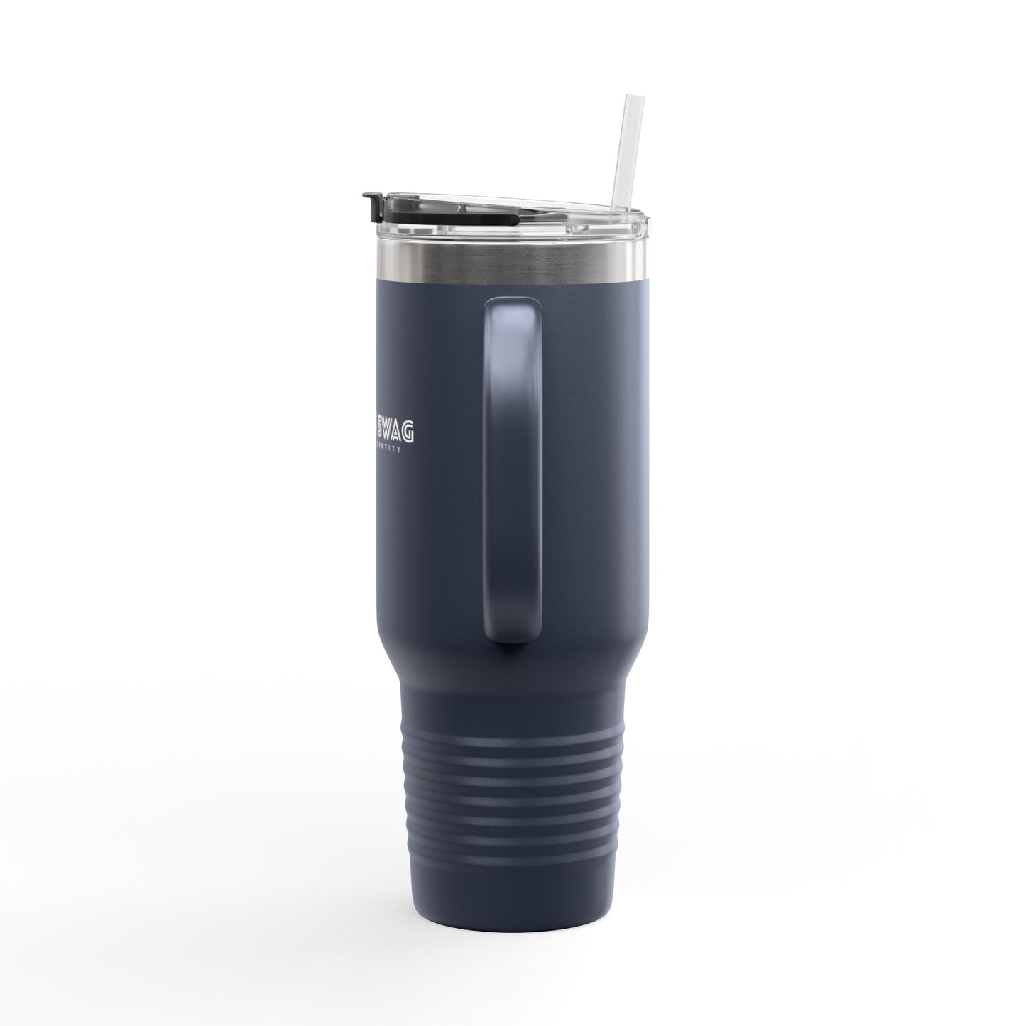 40oz Insulated Travel Mug — Customizable Double-Wall Tumbler with Straw & Handle