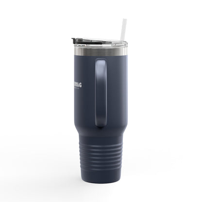 40oz Insulated Travel Mug — Customizable Double-Wall Tumbler with Straw & Handle