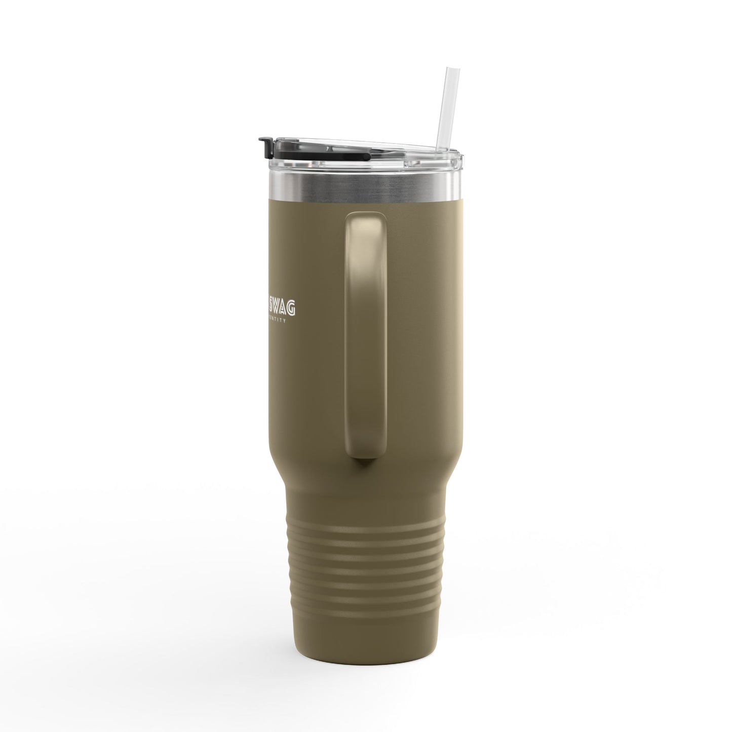 40oz Insulated Travel Mug — Customizable Double-Wall Tumbler with Straw & Handle