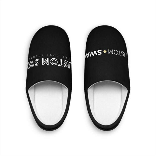 Custom Text Women's Indoor Slippers - Personalized Cozy House Shoes