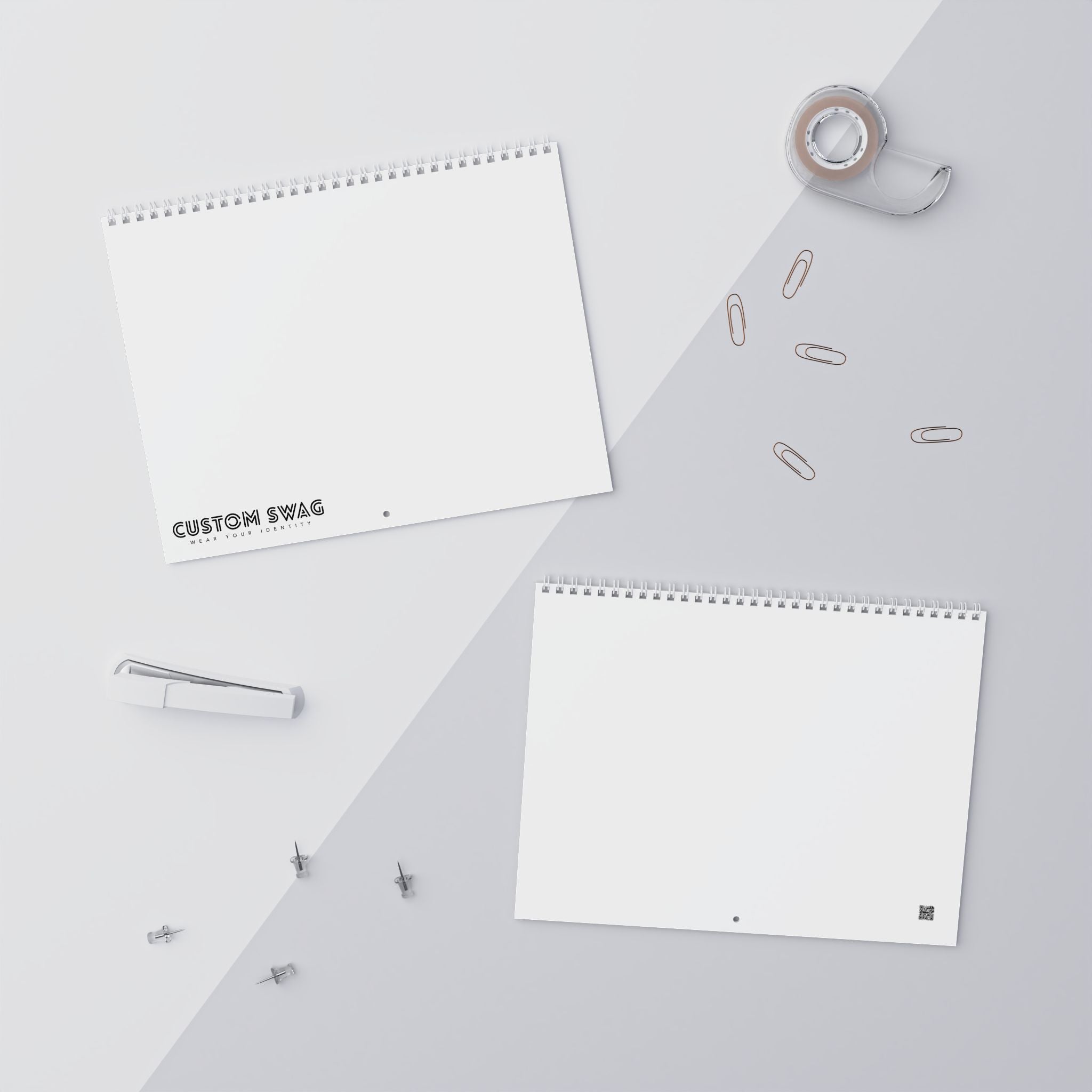 Blank Wall Calendar — Minimalist Two-Page Hanging Calendar for Custom Prints & Personalization