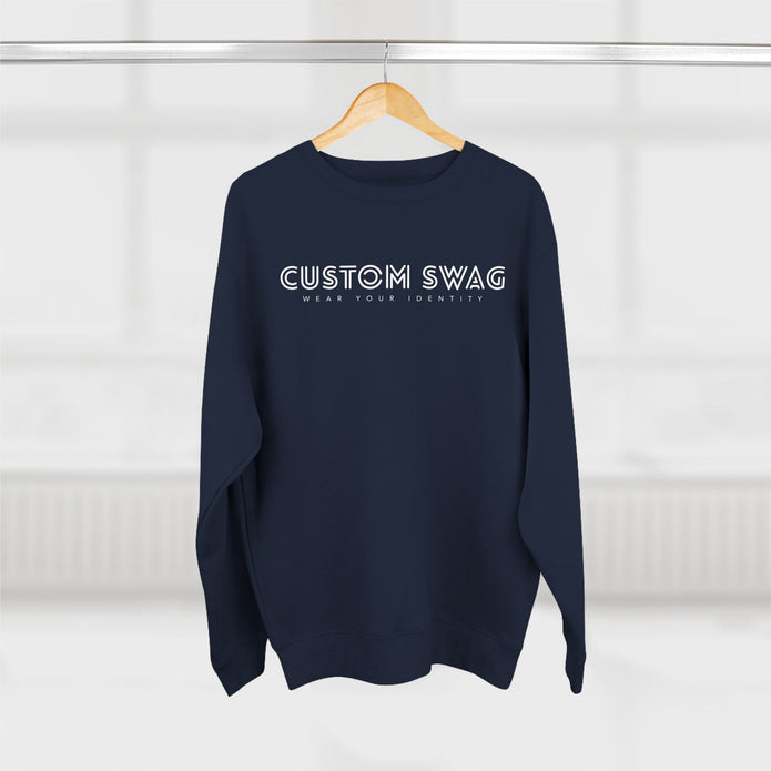 Custom Swag Crewneck Sweatshirt — Minimal Text Graphic Pullover