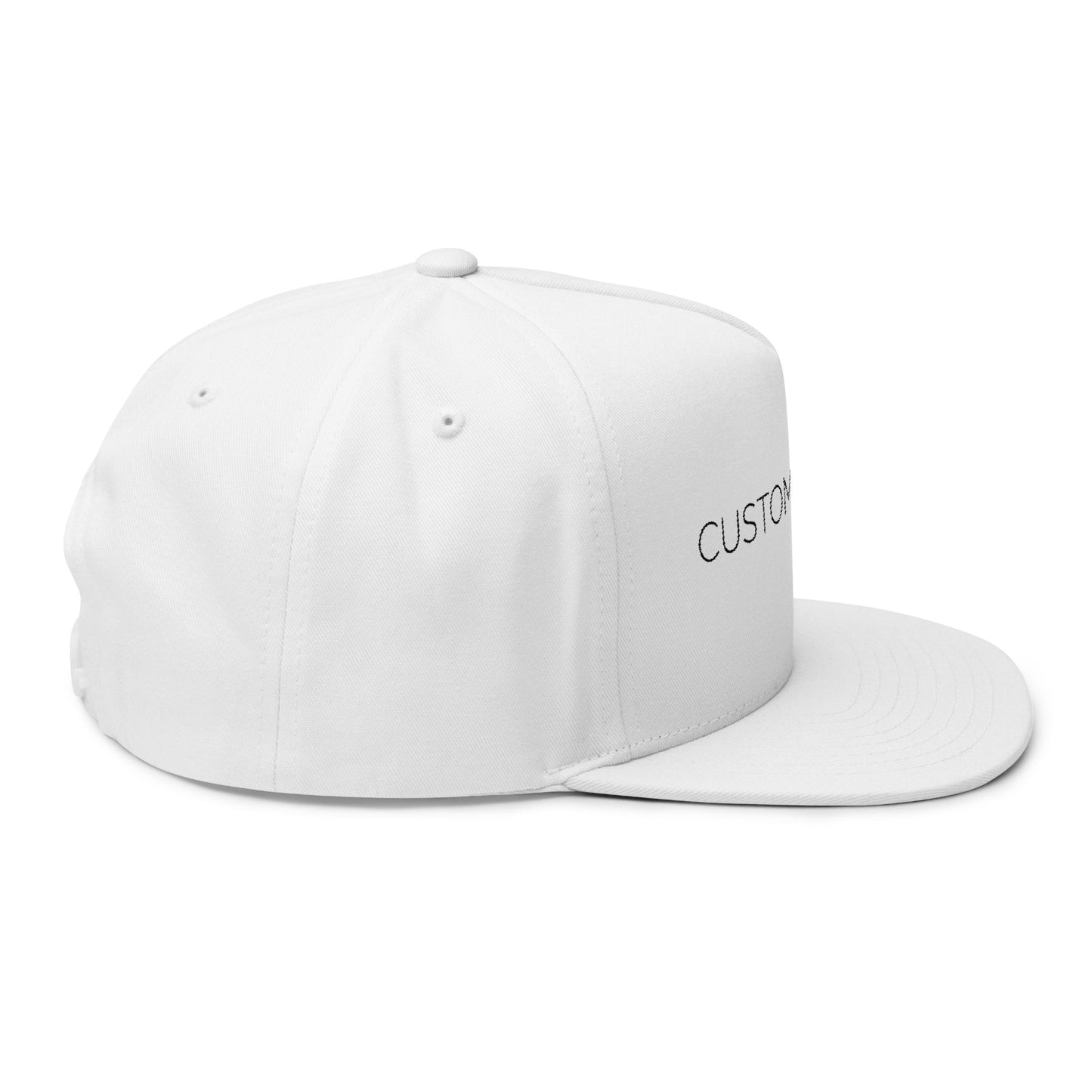 Embroidered Flat Bill Cap — Custom SWAG Minimal Logo Snapback
