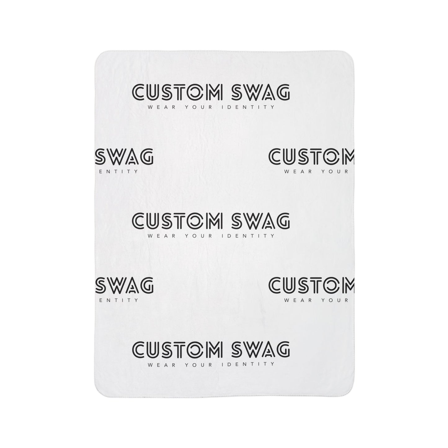 Custom Logo Fleece Sherpa Blanket — Personalized 'Custom Swag' Cozy Throw