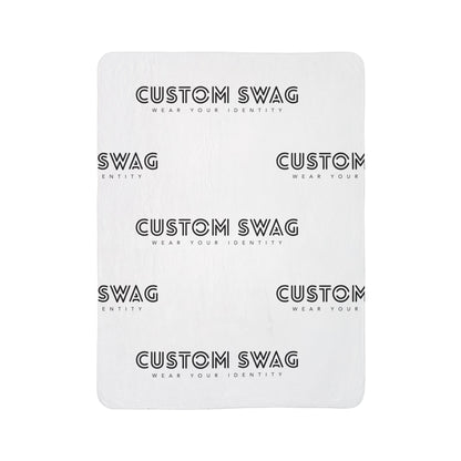 Custom Logo Fleece Sherpa Blanket — Personalized 'Custom Swag' Cozy Throw