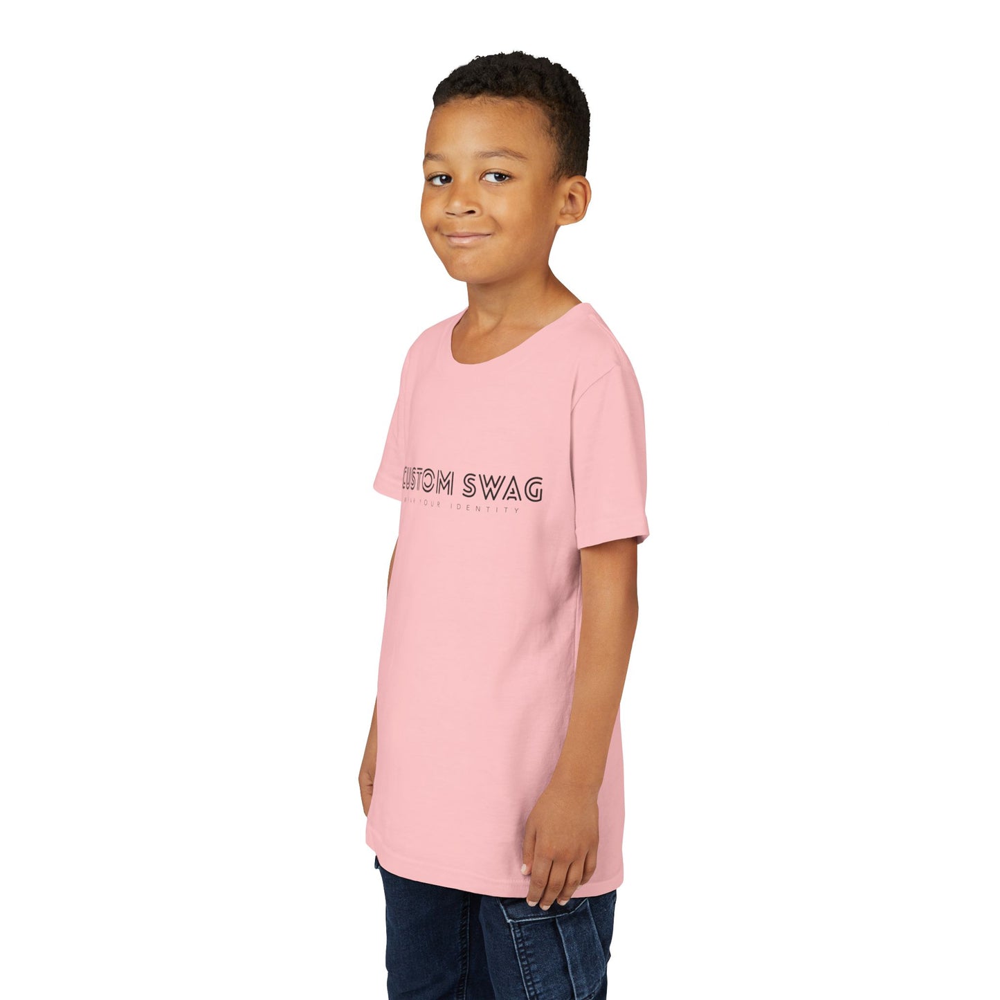 Youth Tee "Custom Swag" Minimalist Logo Kids T‑Shirt