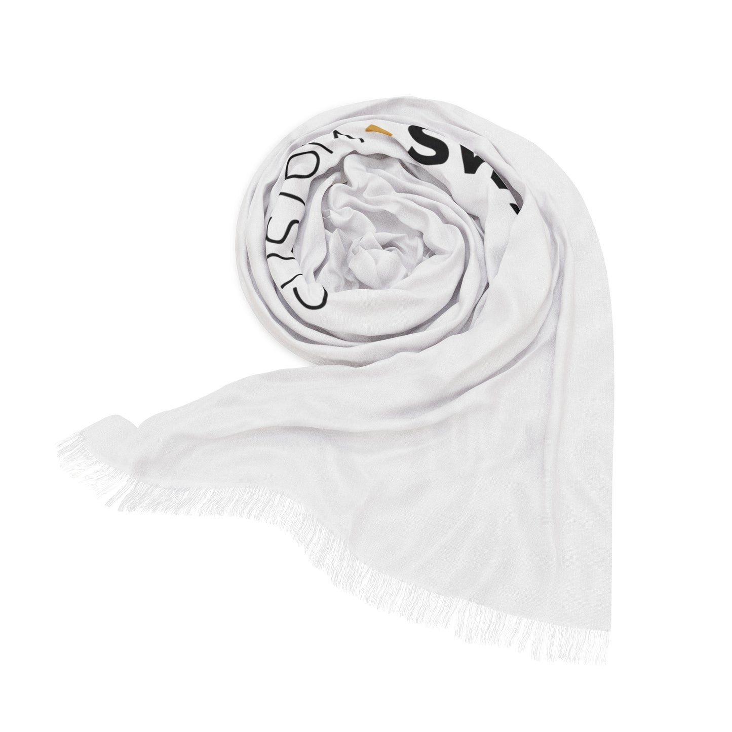 Custom Swag Light Scarf — White Logo Fringe Scarf ("Wear Your Identity")