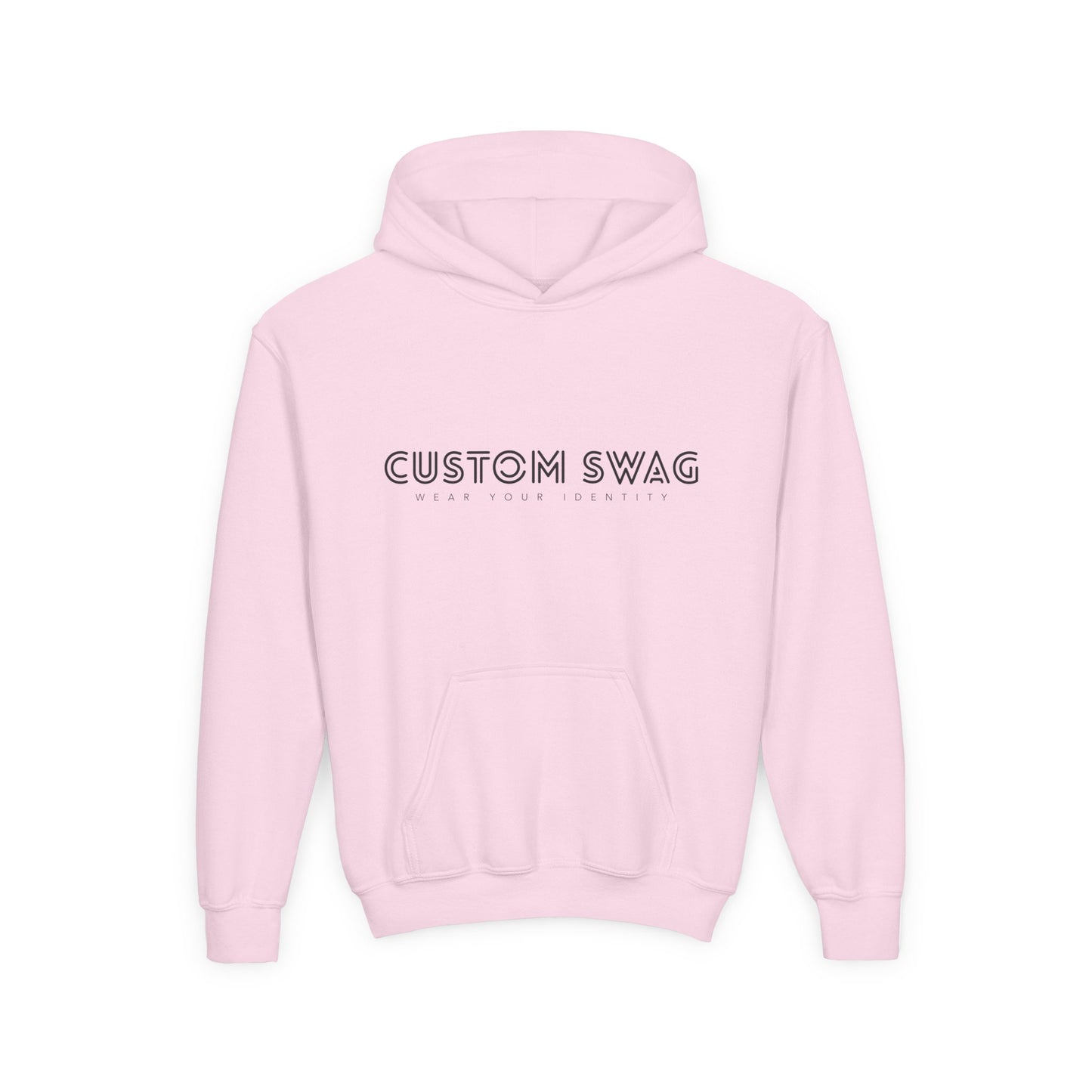 Youth Hoodie – "Custom Swag" Minimalist Crewneck-Style Pullover