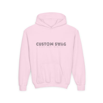 Youth Hoodie – "Custom Swag" Minimalist Crewneck-Style Pullover