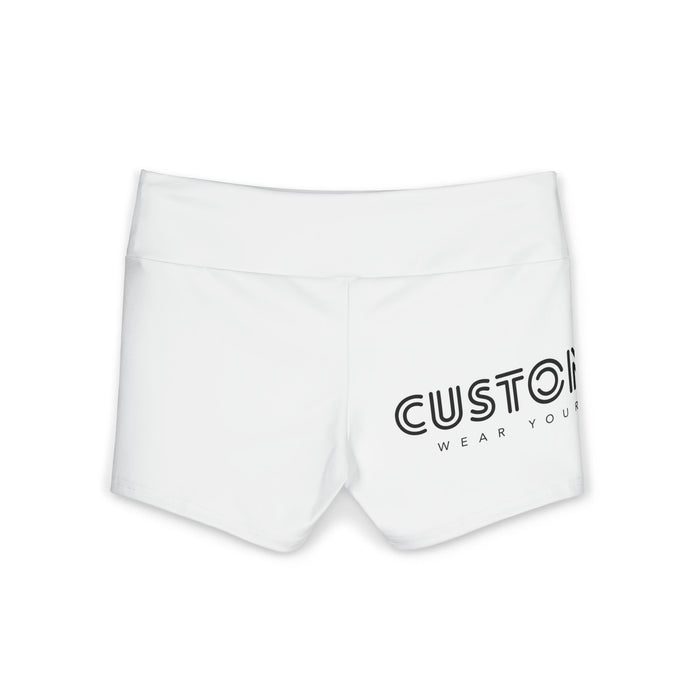 Custom Logo Yoga Shorts — Women's High-Waist Polyester Activewear