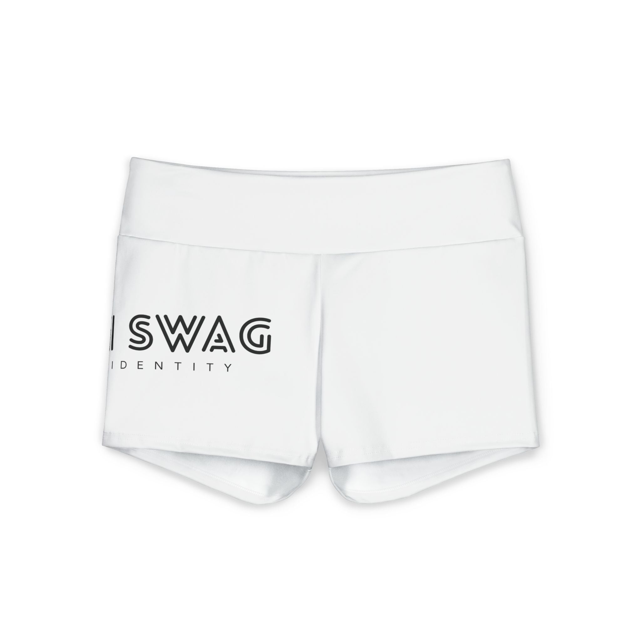 Custom Logo Yoga Shorts — Women's High-Waist Polyester Activewear